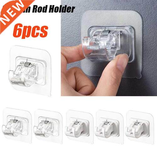 Bathroo Adjustable Curtain Rod Holder Clap Hooks Wall