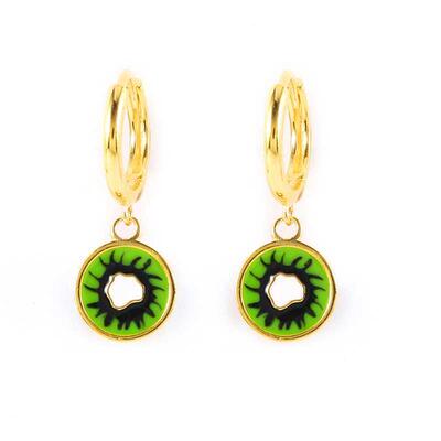 Aide 925 Sterling Silver Colored Enamel Fruit Pendant Dangle