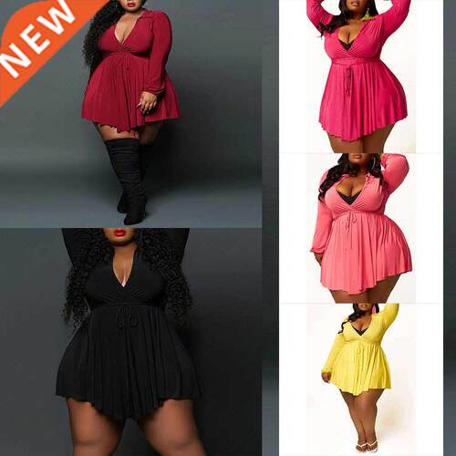 XL-5XL large high waist deep V strap lady dress大码女连衣裙