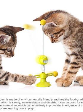 ABS Cat Spring Sucker ABS Pet Elastic Teasing Stick Feather