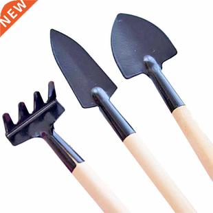 Tool Rake Handle Gard Wth 3pcs Set Plant Shovel Wooden