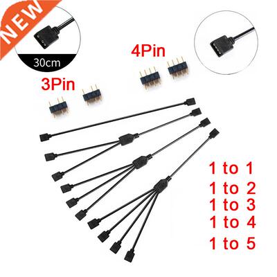 ARGB 5V 3Pin Extension Cable Adapter 30cm 1 to 1 2 3 4 5 12v
