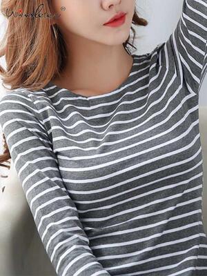 Fast Ship Basic Striped T-shirt Women Plus Size S-5XL Multi