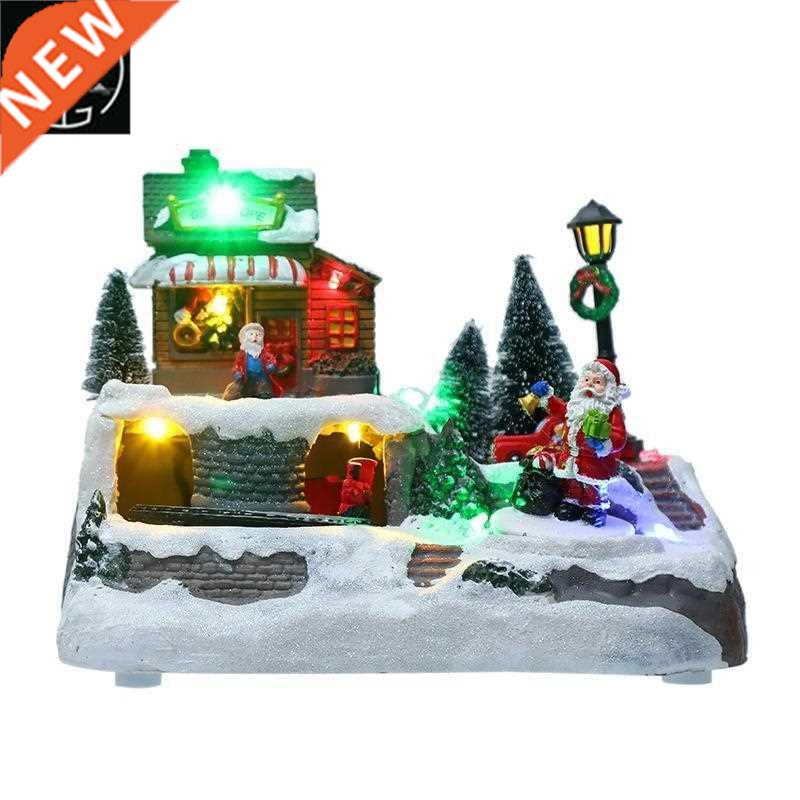 Christmas decorations LED lights snow house Santa Claus lumi