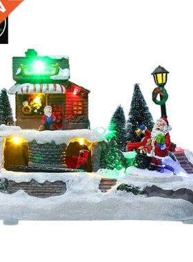 Christmas decorations LED lights snow house Santa Claus lumi