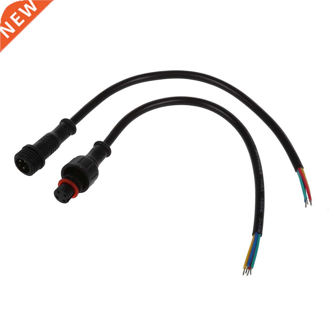 Black 4 Pin Male Female Circular LED Power Plug Connector