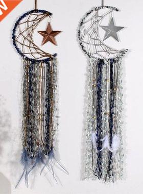 Bohemian Pentagram Dream Catcher Bell Pendant Handmade Star