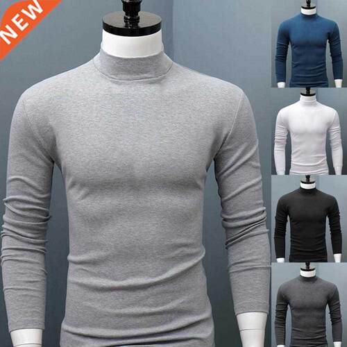 Men Shrt Sweaters Sold Color Half Hgh Collar Casual Slm