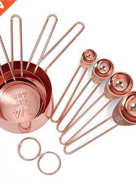 Rose gold Stainless Steel Measuring Cups and Spoons set of 8