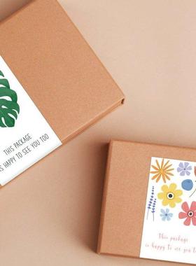 10-50pcs Green Leaf Rectangular Stcker Packagng Supples G