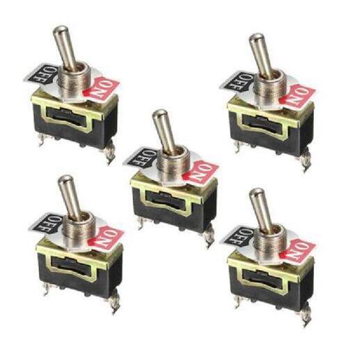 5Pcs 15A 250V ON/OFF SPST 2Pin Heavy Duty Rocker Switch Car