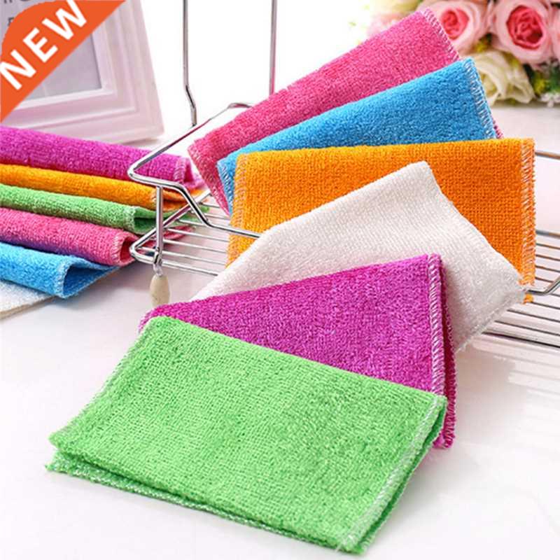 Kitchen Anti-grease Dishcloth Wiping Rag Bamboo Fiber Towel