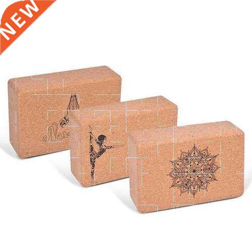cork yoga block foam brick black stching aid gym pilates