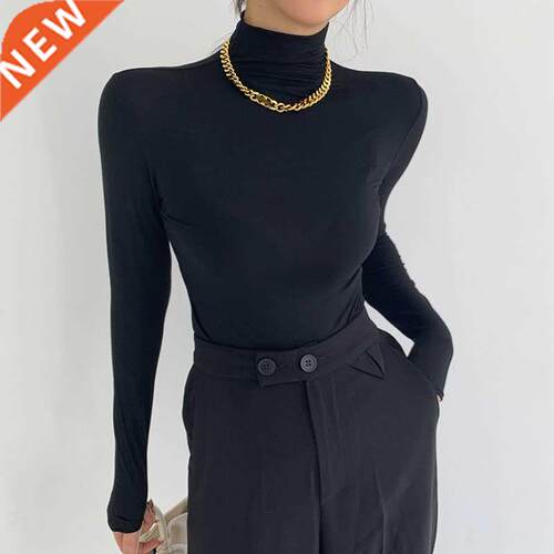 New High Collar Modal Autumn Winter Women Base Shirt 2022 Ca