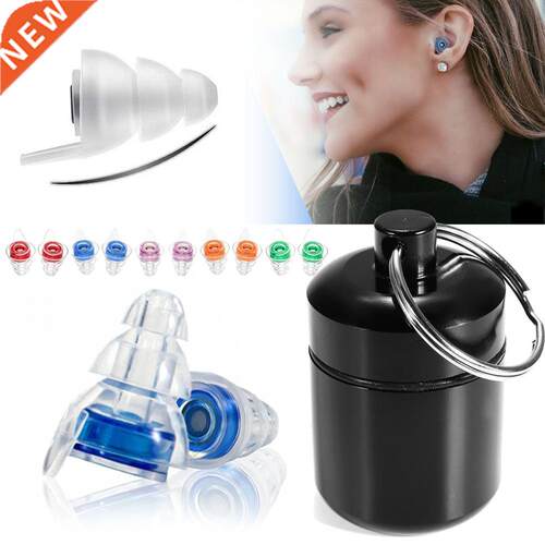 1 pair of soft silicone reusable earplugs, professional ear