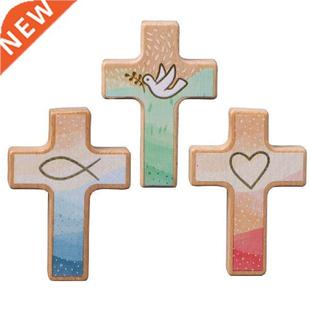 Cross Ornament Wooden Standing Family Decorative