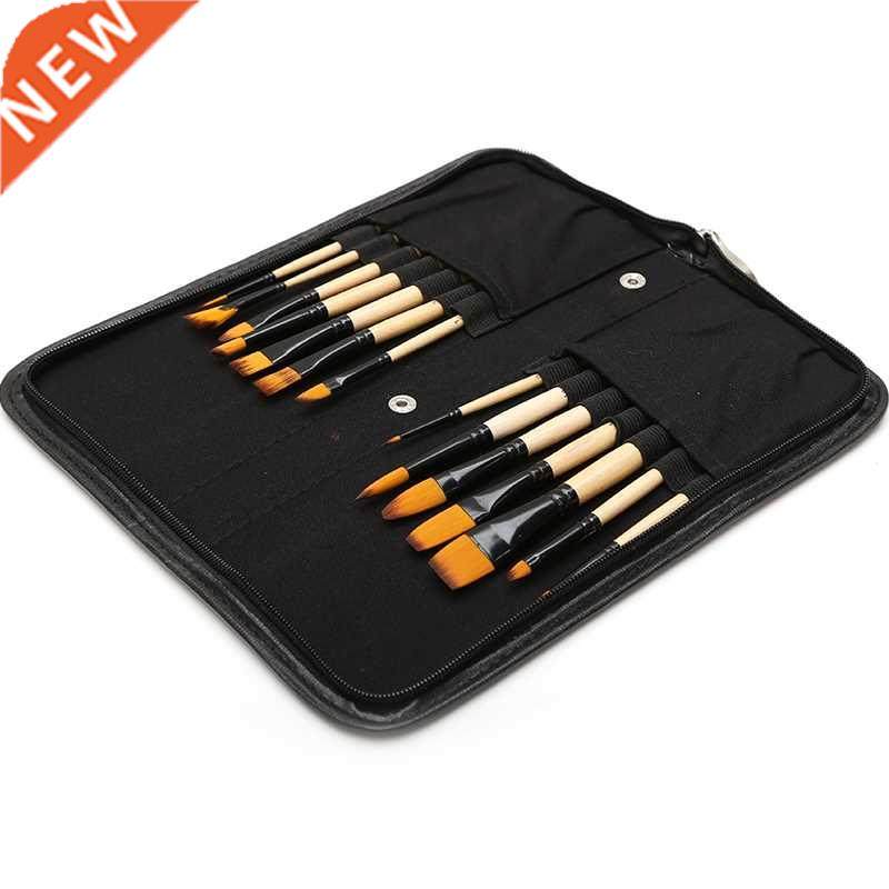 14 pcs Professional Paint Brushes Different Shape Nylon Hair - 实物图