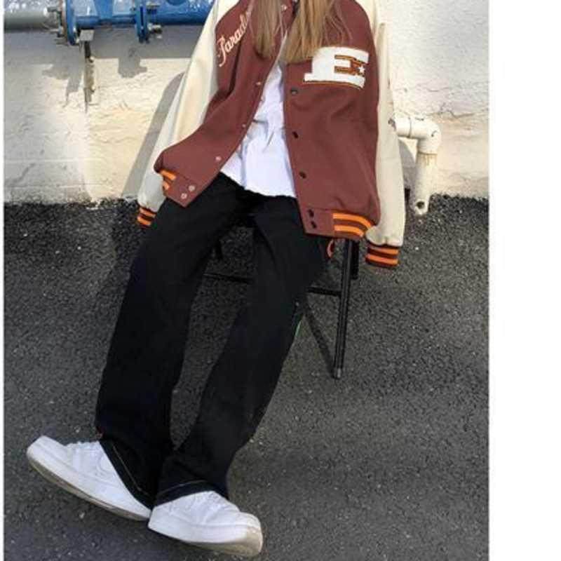 Brown Jacket Baseball Bomber Female Men Zip Up Jacket Women图片