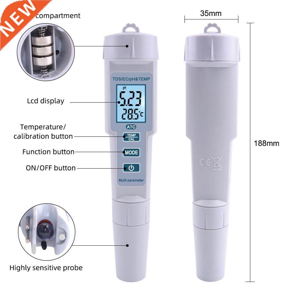 Yieryi Ph-Meter Monitor-Tester Pools Aquiums Digital Water