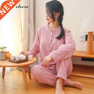 Women's Spwear Cotton Yarn Pajama Sets Water-washed Sp