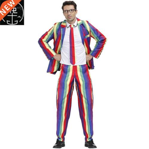 men's festival suit-rainbow Halloween costume play jazz