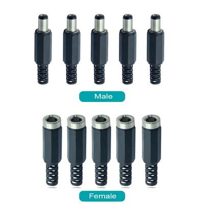 100pcs/lot Male Female DC Connector 2.5/2.1*5.5mm Power Jack