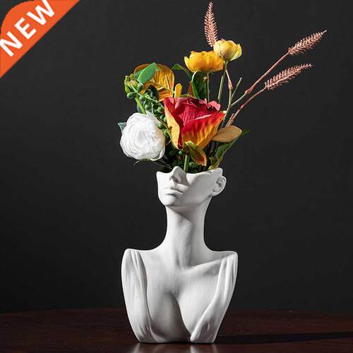 Creative Human Head Face Flower Vases Portrait Vase Decorati