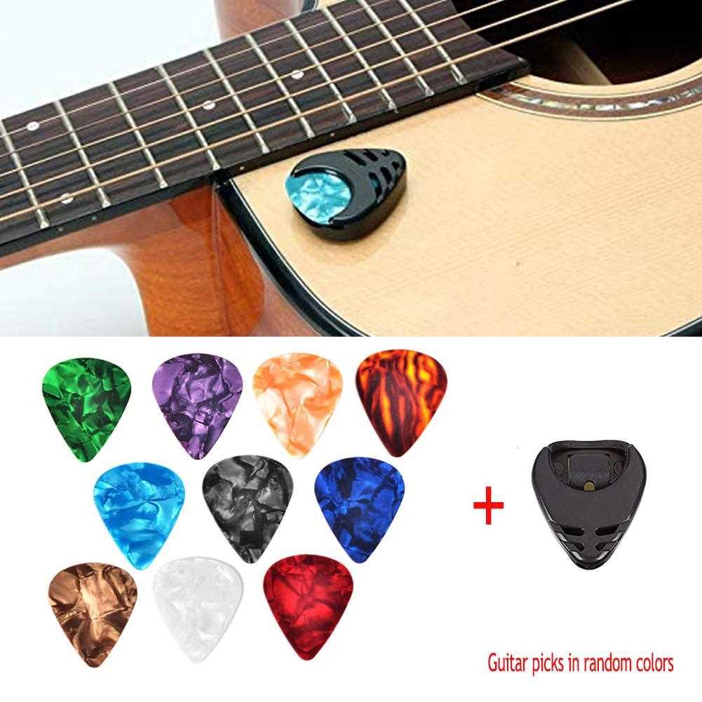 10Pcs Guitar Picks & Guitar Pick Holder Set for Acoustic