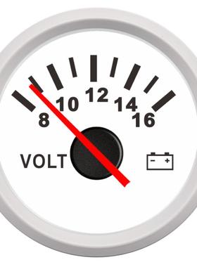 52 mm Marine Voltmeter Volt Meter Gauge 8-16 Volts 16-2 Vol
