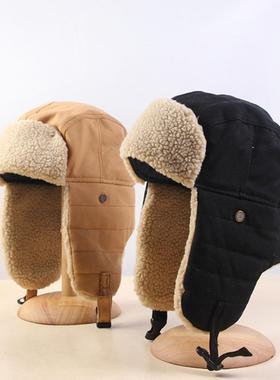 New Fleece Bomber Hat Winter 2022 Autumn Warm Wool Fur Russi