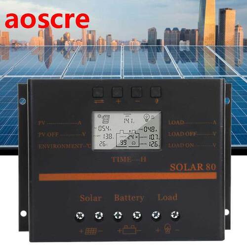 80A 12V 24V Solar Charge Controller PW Auto Solar Panel Cha