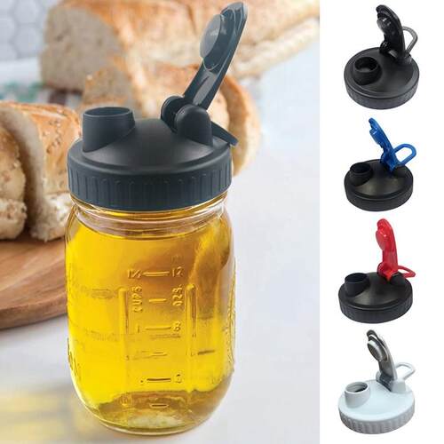 1pcs Mason Jar Lids Cover Drinking Bottle Lid With Pour Hol