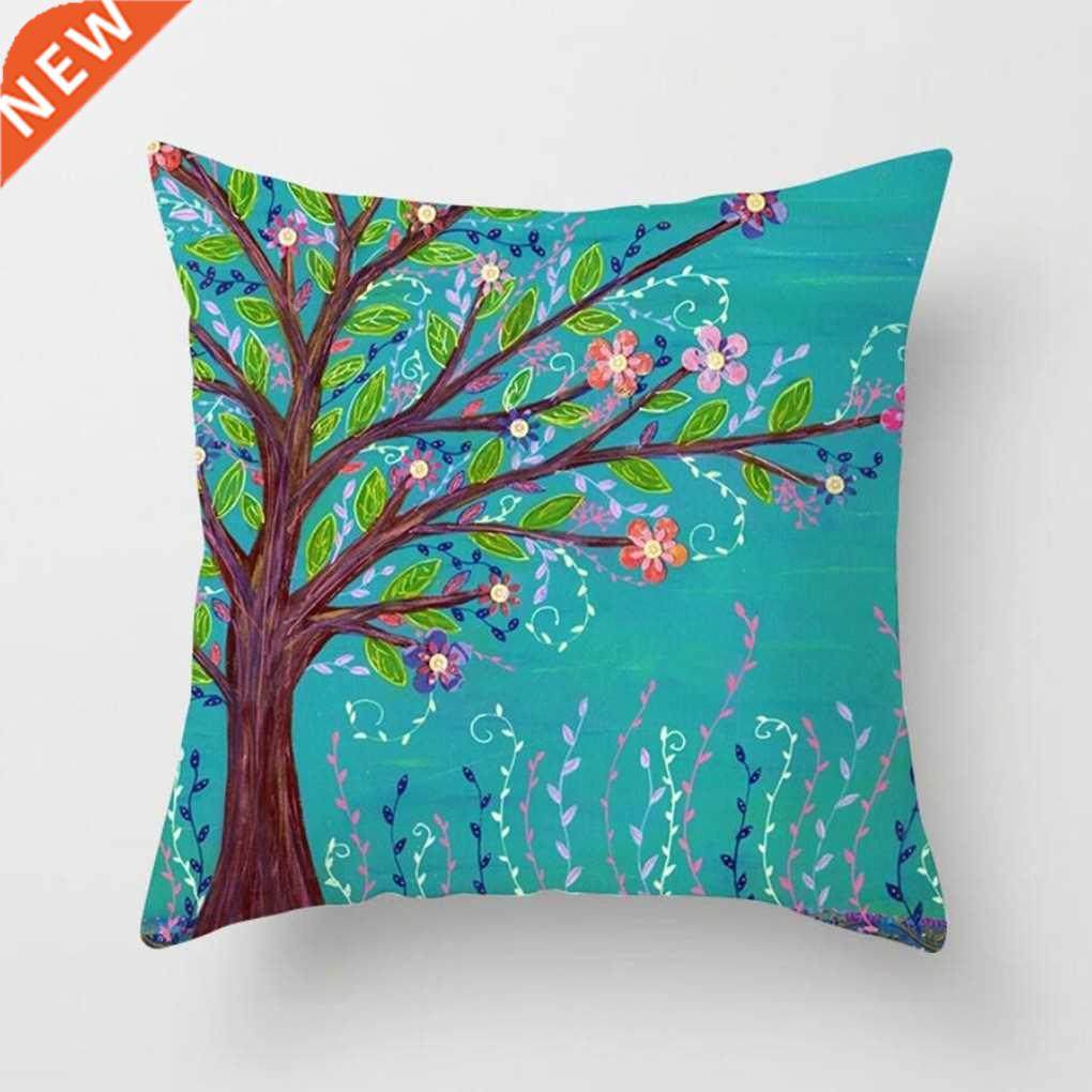 Tree Pattern Pillowcase Home Hotel Office Decorative Cotton