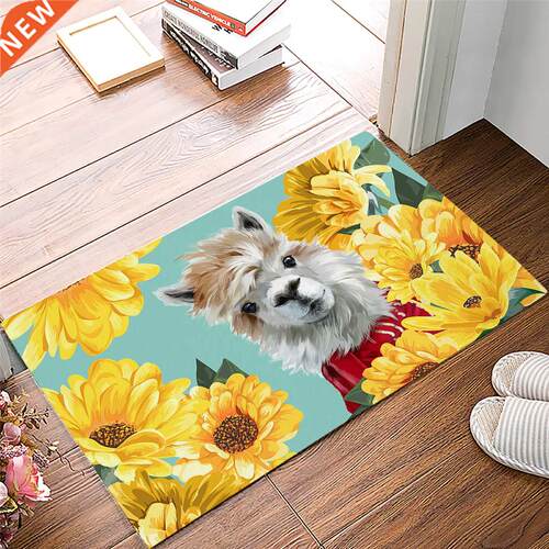 Farm Daisy Alpaca Cute Doormats Home Kitchen Entrance