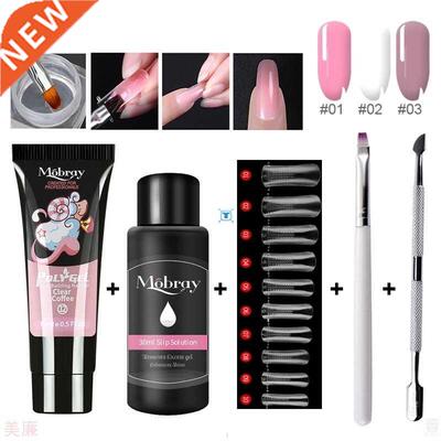 Polygel set Nail Builder Gel Soak off UV off white Acryl Gel