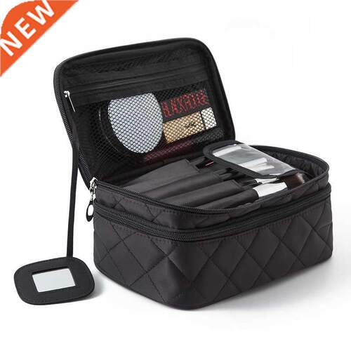 High Capacity Cosetic Bag Woen Waterproof Double Layer Tra