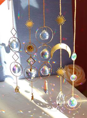 4/5PCS Crystal Wind Chime Star Moon Sun Pendant Dream Catch