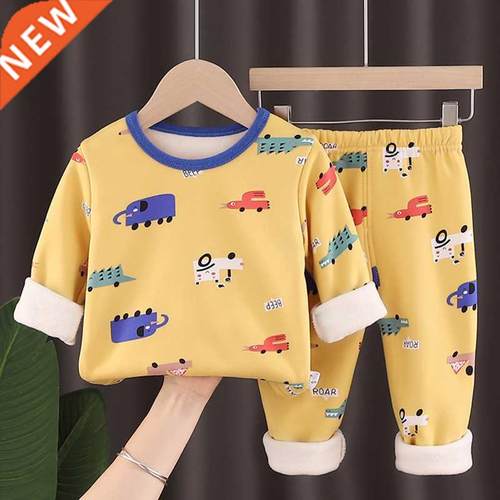 Winter Kids Clothing Sets Warm Fleece Pajamas For Boys Girls