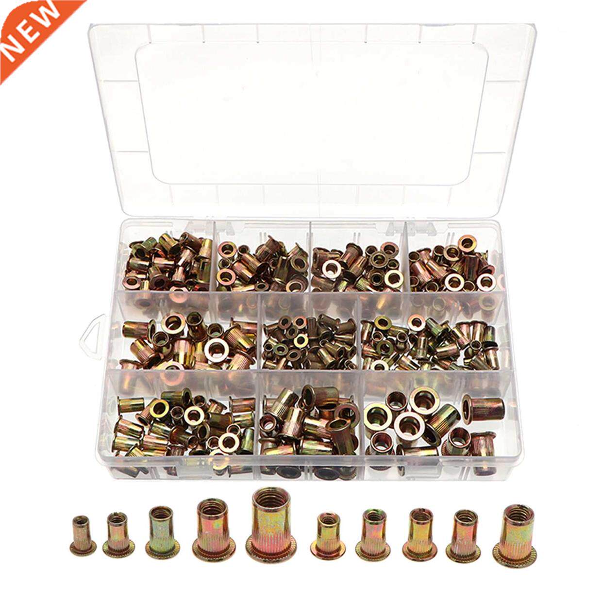 300pcs Cbon Steel Color Zinc Plated Pull Rivet Screw Nut A