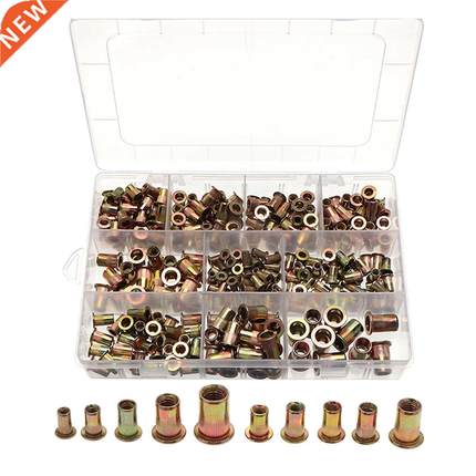 300pcs Cbon Steel Color Zinc Plated Pull Rivet Screw Nut A