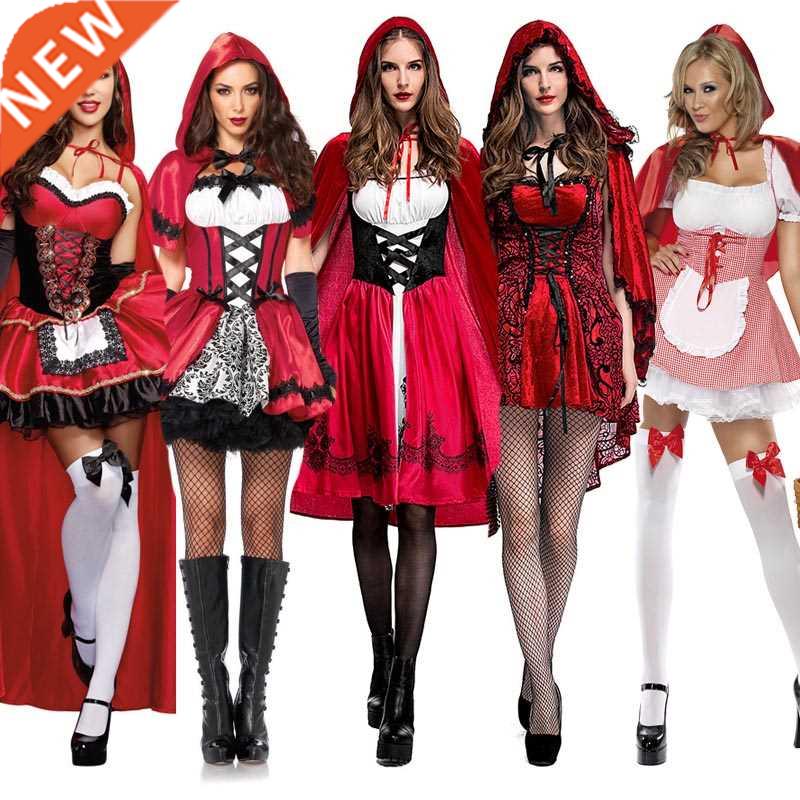 Size S-6XL Halloween Ladies Little Red Riding Hood Costume F