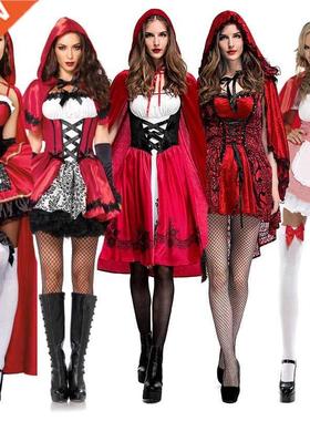 Size S-6XL Halloween Ladies Little Red Riding Hood Costume F