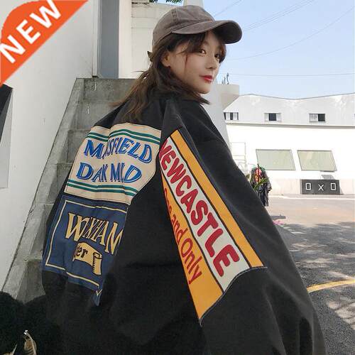 Vintage harajuku oversized pocket button long-sleeved women