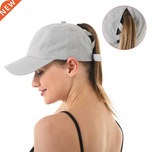 2022 New Ponytail Baseball Caps Women Criss Cross Messy Bun