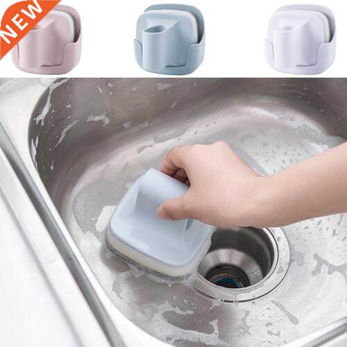 Kitchen Cleaning Sponge Magic Sponge Pot Brush With Handle