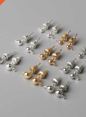 10pcs Rhodium Gold Silver 14mm 15mm Plated Iron Earring Stud