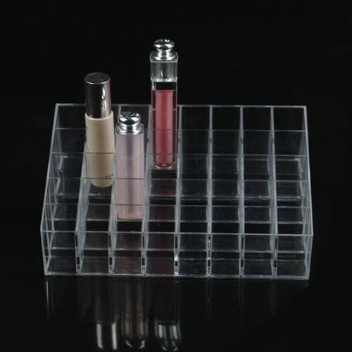 New 6/40 Grids Transparent Cosmetic Makeup Lipstick Case