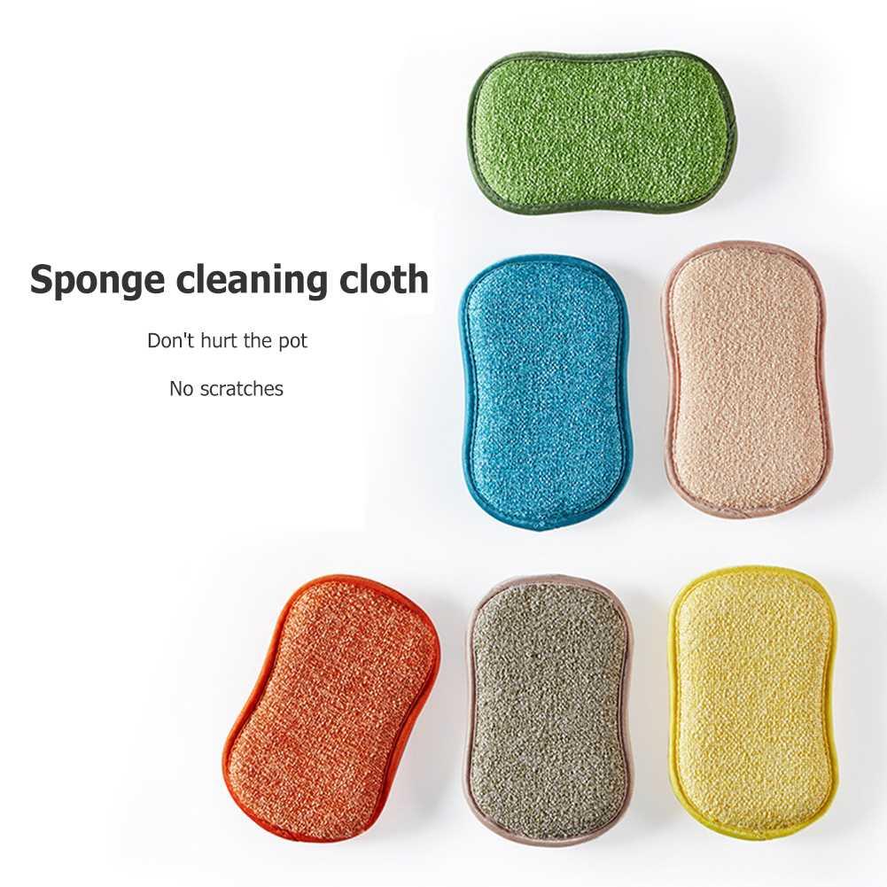 5PCS Double Sded Scrub Sponges Ktchen Cleanng Brush