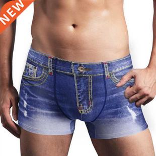 New Fashion Brand Men Denim Underwear 3D Sexy Boxers Jeans S