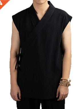 Traditional Chinese Clothing Hanfu Men Linen cotton sleevel